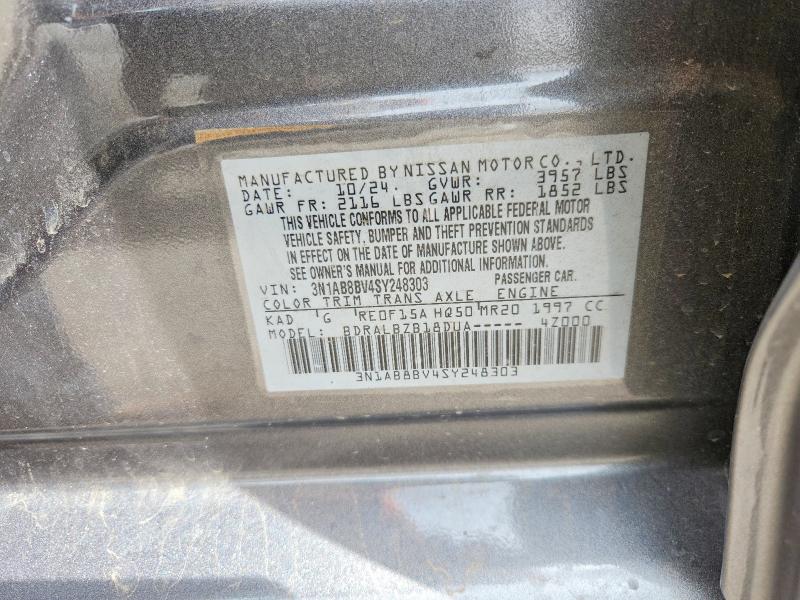 Aukcja sprzedaży 2025 Nissan Sentra, vin: 3N1AB8BV4SY248303, numer aukcji: 52616026