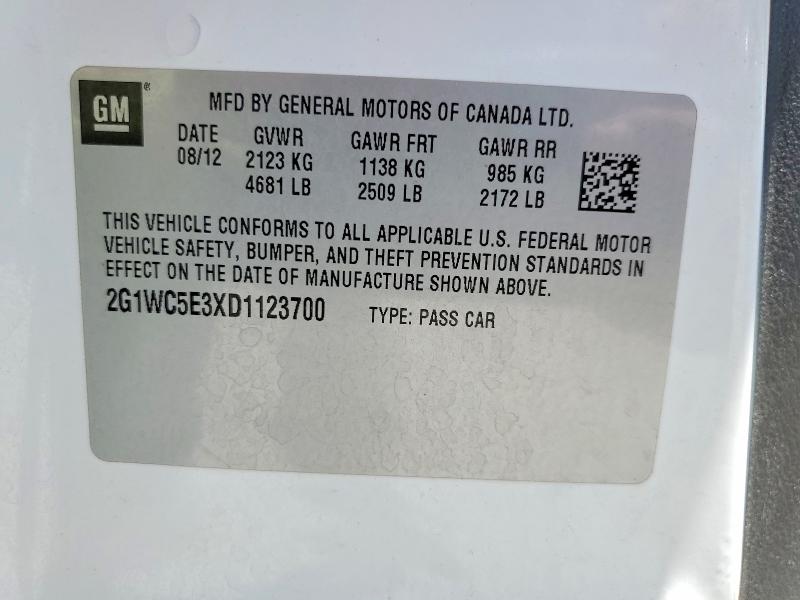 Aukcja sprzedaży 2013 Chevrolet Impala, vin: 2G1WC5E3XD1123700, numer aukcji: 53606916