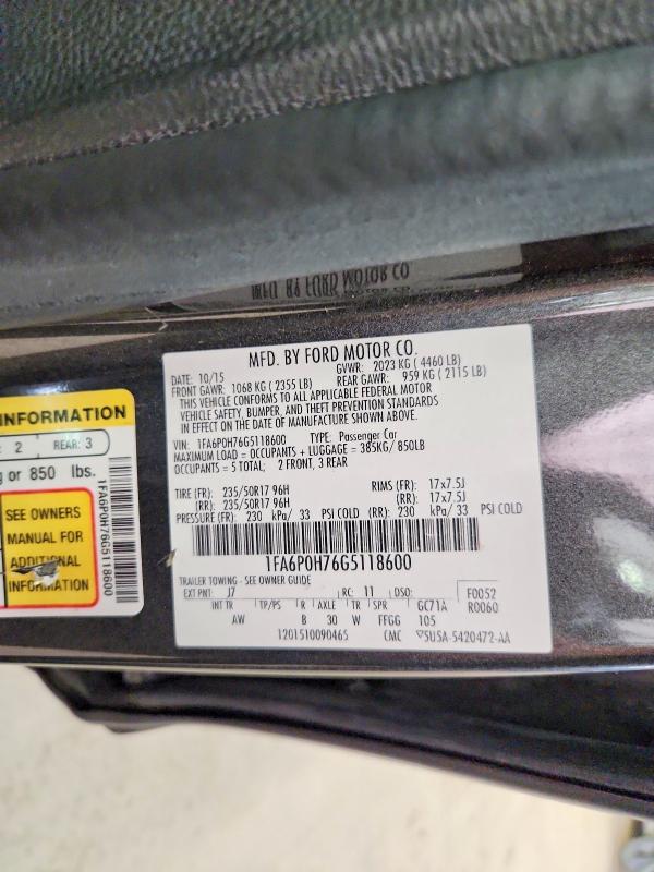 2016 Ford Fusion მანქანა იყიდება აუქციონზე, vin: 1FA6P0H76G5118600, აუქციონის ნომერი: 52151526