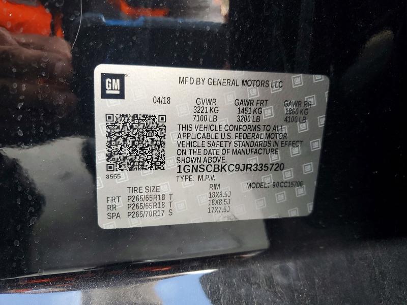 Продажа на аукционе авто 2018 Chevrolet Tahoe, vin: 1GNSCBKC9JR335720, номер лота: 55073326