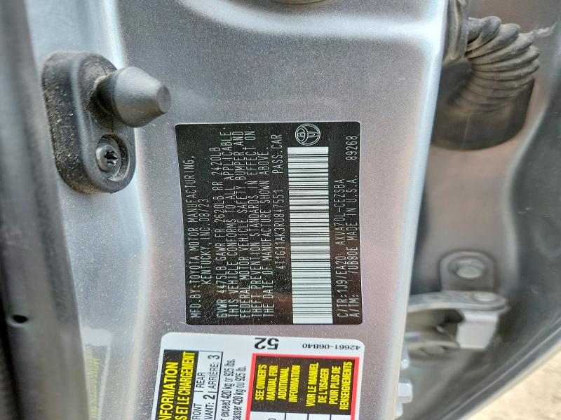 52016756 :رقم المزاد ، 4T1G11AK3RU847551 vin ، 2024 Toyota Camry مزاد بيع