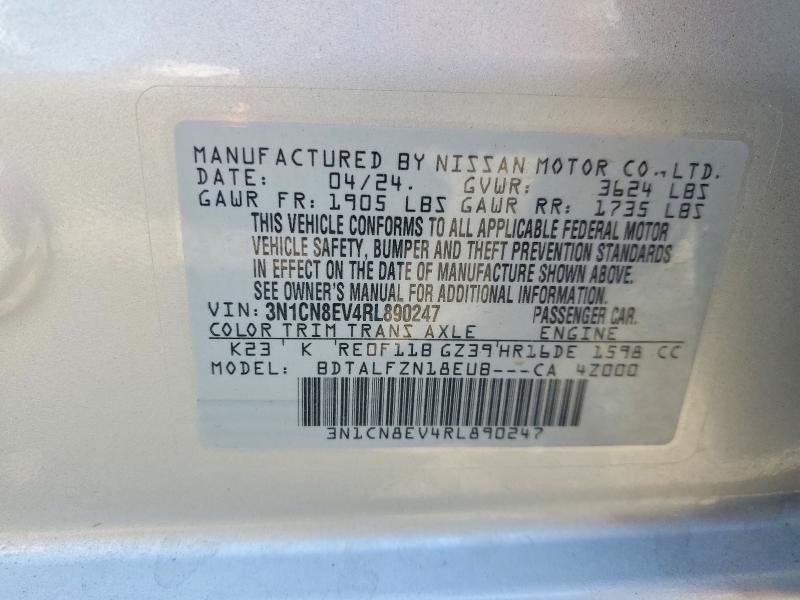 Продаж на аукціоні авто 2024 Nissan Versa, vin: 3N1CN8EV4RL890247, номер лоту: 51568326