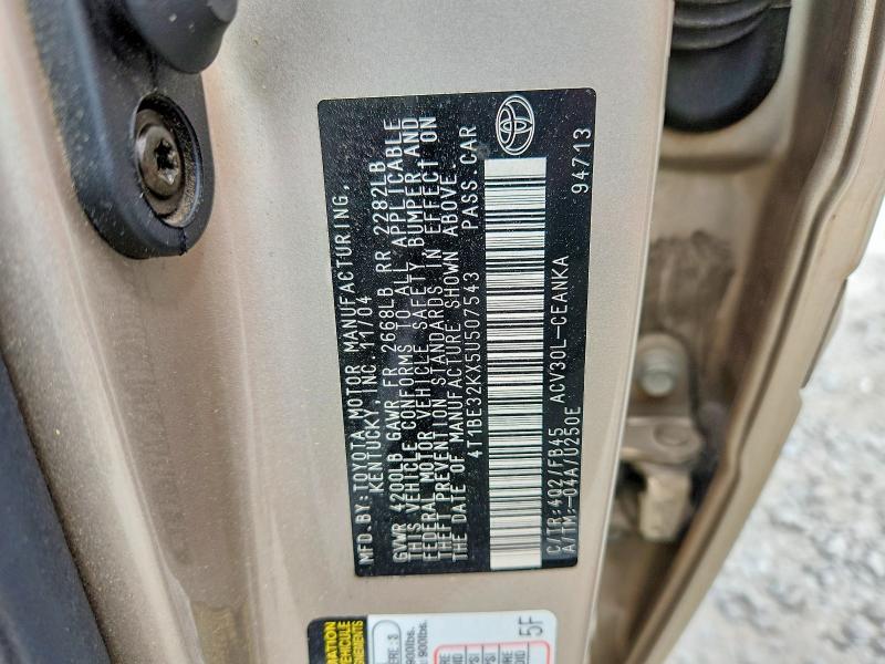 Aukcja sprzedaży 2005 Toyota Camry Ba, vin: 4T1BE32KX5U507543, numer aukcji: 51973266