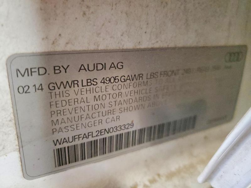 2014 Audi A4 მანქანა იყიდება აუქციონზე, vin: WAUFFAFL2EN033329, აუქციონის ნომერი: 52720496