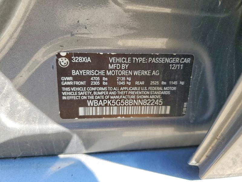 Продажа на аукционе авто 2011 Bmw 328, vin: WBAPK5G58BNN82245, номер лота: 52055106