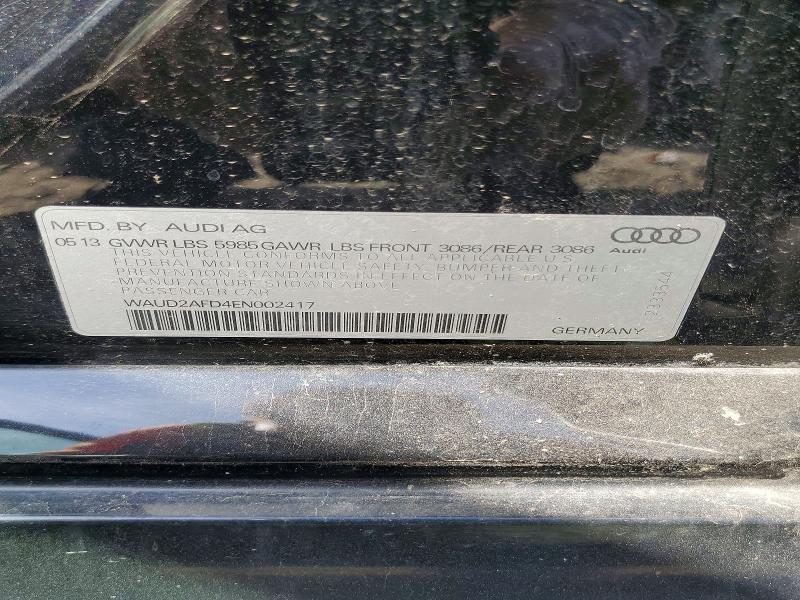 Aukcja sprzedaży 2014 Audi S8, vin: WAUD2AFD4EN002417, numer aukcji: 54689116