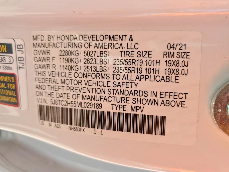 Продажа на аукционе авто 2021 Acura Rdx, vin: 5J8TC2H55ML029189, номер лота: 53269396