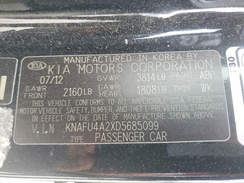 Aukcja sprzedaży 2013 Kia Forte, vin: KNAFU4A2XD5685099, numer aukcji: 54190716