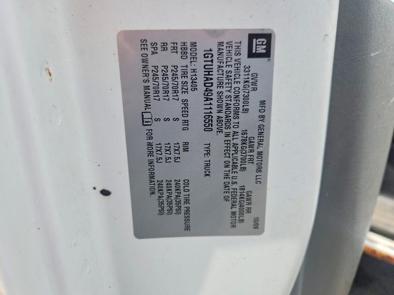 Aukcja sprzedaży 2010 Gmc Savana, vin: 1GTUHAD49A1116550, numer aukcji: 54882406