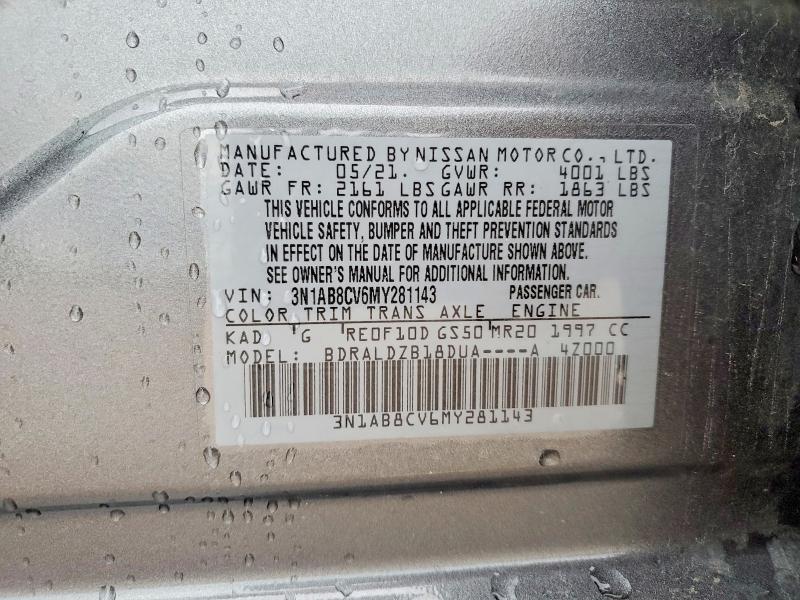 Продаж на аукціоні авто 2021 Nissan Sentra, vin: 3N1AB8CV6MY281143, номер лоту: 55148546
