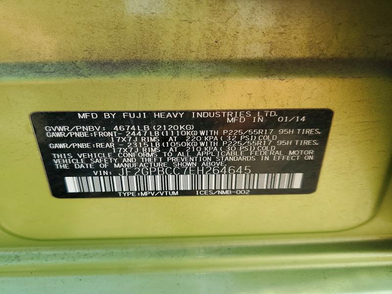 Продаж на аукціоні авто 2014 Subaru Xv Crosstrek, vin: JF2GPBCC7EH264645, номер лоту: 54311756