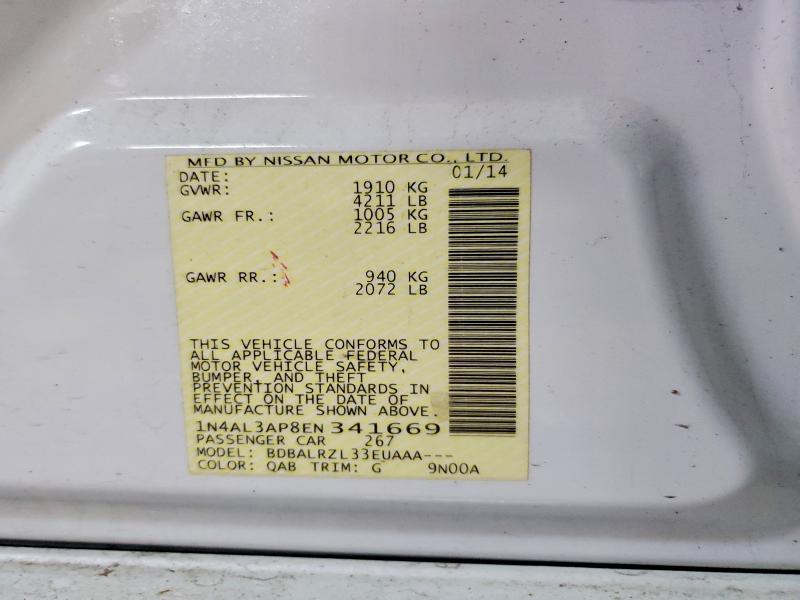 2014 Nissan Altima მანქანა იყიდება აუქციონზე, vin: 1N4AL3AP8EN341669, აუქციონის ნომერი: 51670456