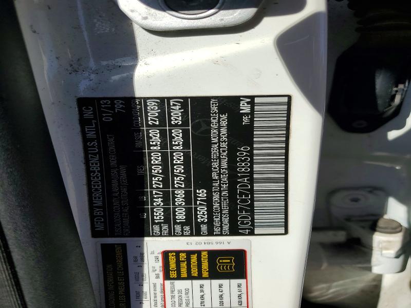 Продажа на аукционе авто 2013 Mercedes-benz Gl, vin: 4JGDF7CE7DA188396, номер лота: 54824126