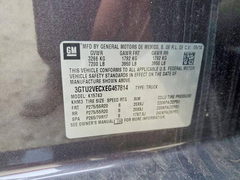 Aukcja sprzedaży 2014 Gmc Sierra, vin: 3GTU2VECXEG467814, numer aukcji: 54722186