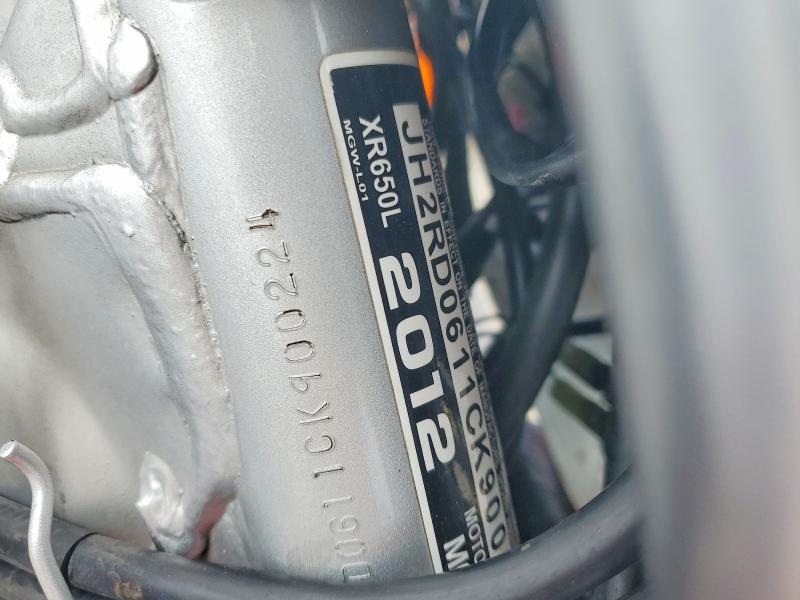 55446386 :رقم المزاد ، JH2RD0611CK900224 vin ، 2012 Honda Xr650 مزاد بيع