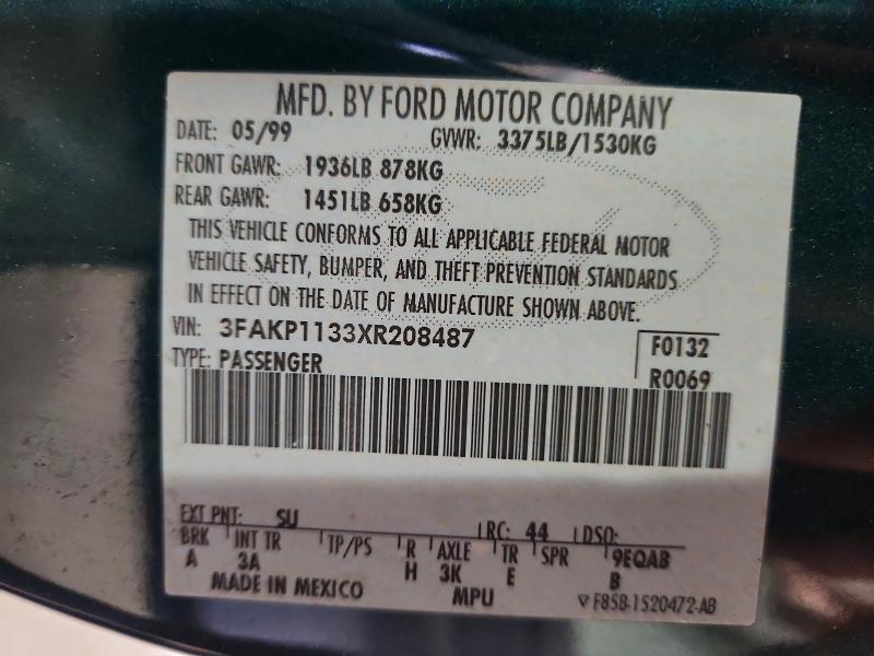 Продаж на аукціоні авто 1999 Ford Escort, vin: 3FAKP1133XR208487, номер лоту: 55166166