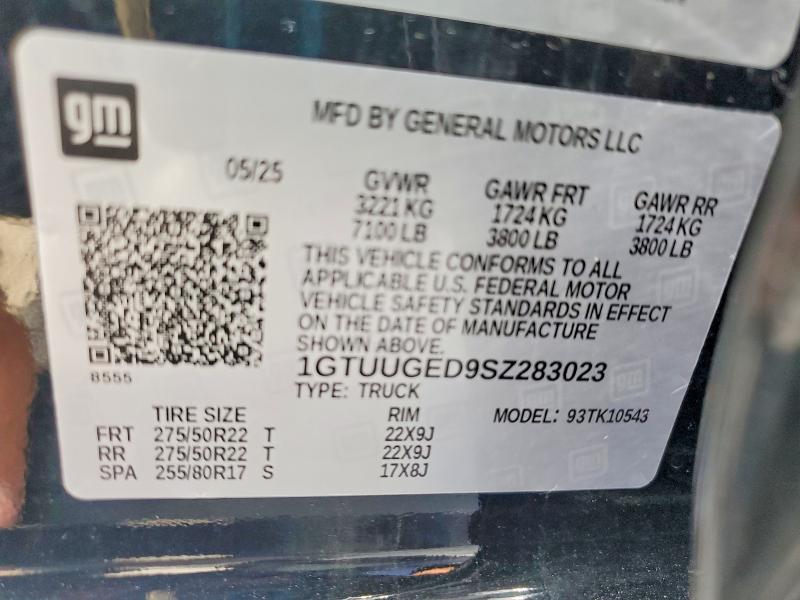 Продажа на аукционе авто 2025 Gmc Sierra, vin: 1GTUUGED9SZ283023, номер лота: 54143976