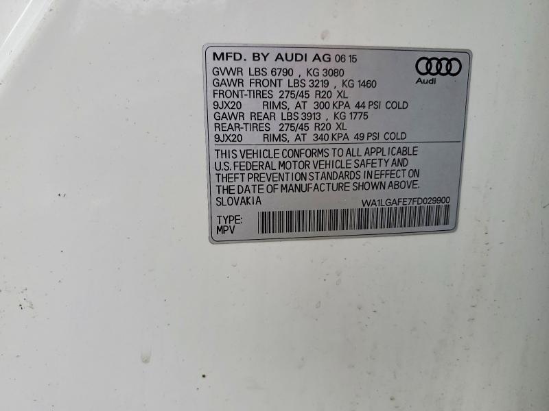 2021 Audi Q7 მანქანა იყიდება აუქციონზე, vin: WA1LGAFE7FD029900, აუქციონის ნომერი: 54945886