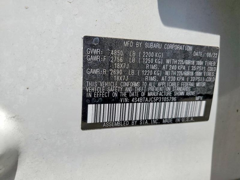2023 Subaru Outback მანქანა იყიდება აუქციონზე, vin: 4S4BTAJC5P3105796, აუქციონის ნომერი: 54529086