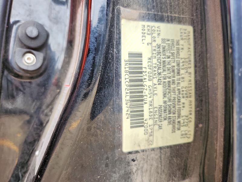 53846636 :رقم المزاد ، 3N1BC1CP2AL367424 vin ، 2010 Nissan Versa مزاد بيع