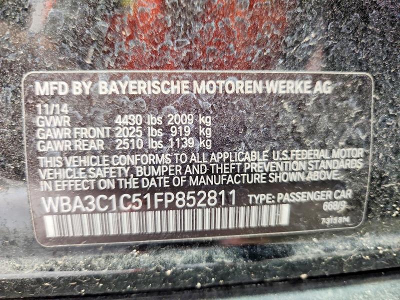 2015 Bmw 328 მანქანა იყიდება აუქციონზე, vin: WBA3C1C51FP852811, აუქციონის ნომერი: 51510506