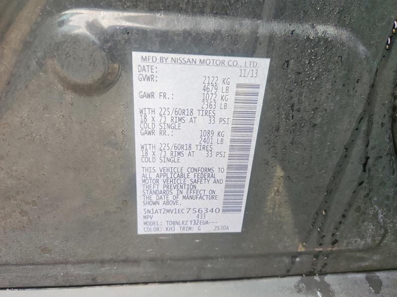 Продажа на аукционе авто 2014 Nissan Rogue, vin: 5N1AT2MV1EC756340, номер лота: 54651526