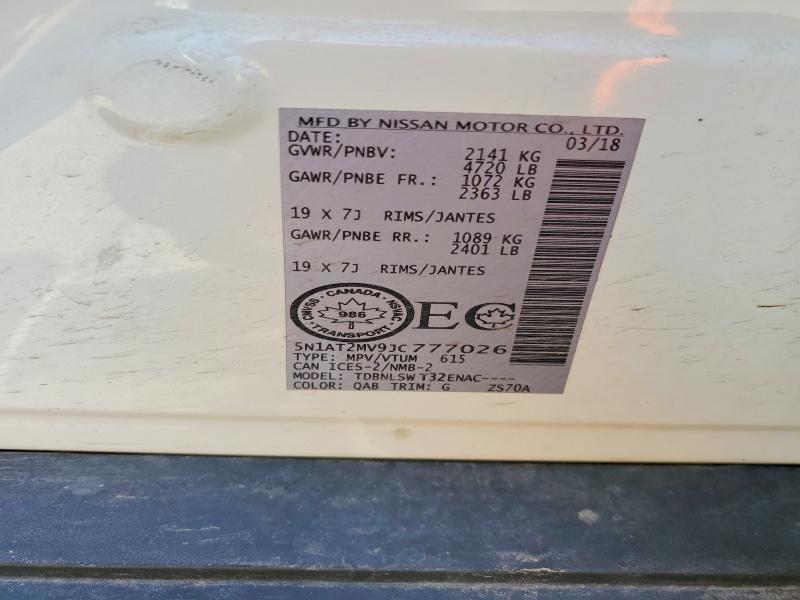 Auction sale of the 2018 Nissan Rogue, vin: 5N1AT2MV9JC777026, lot number: 52591476