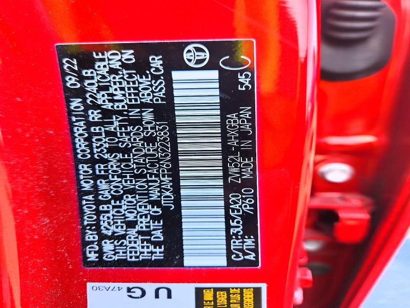 2022 Toyota Prius Prime მანქანა იყიდება აუქციონზე, vin: JTDKAMFP6N3223831, აუქციონის ნომერი: 54819176