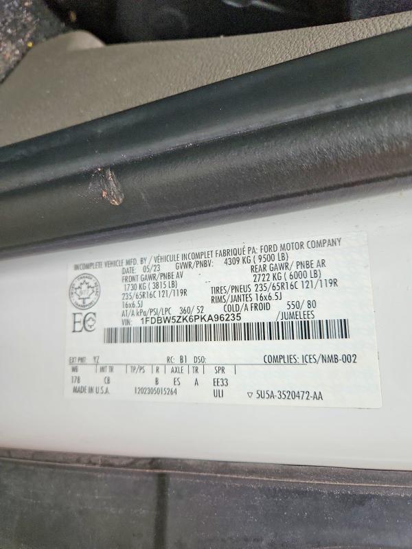 Auction sale of the 2023 Ford Transit, vin: 1FDBW5ZK6PKA96235, lot number: 52864526