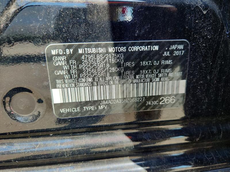 53444916 :رقم المزاد ، JA4AD2A35HZ068227 vin ، 2017 Mitsubishi Outlander مزاد بيع