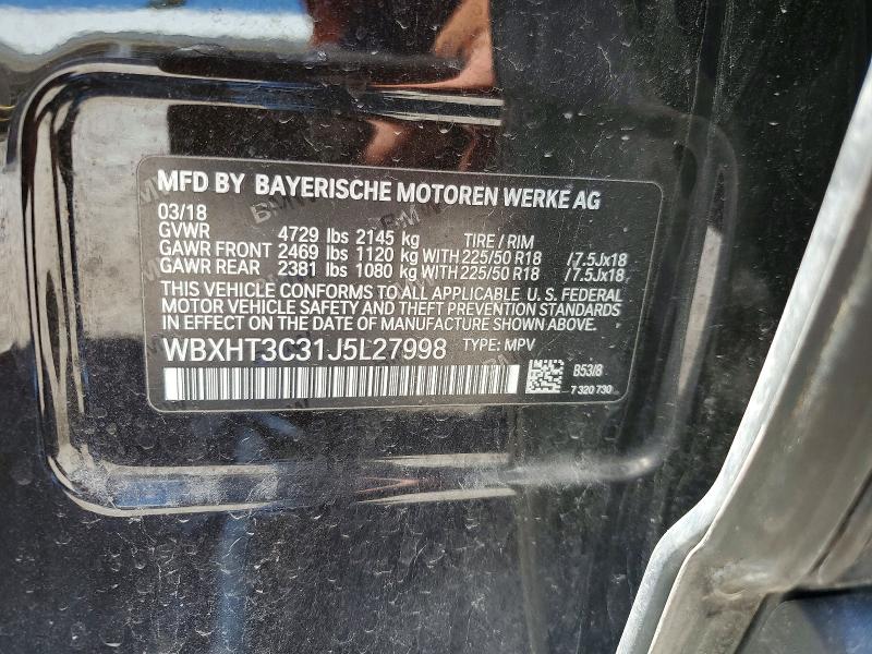 Aukcja sprzedaży 2018 Bmw X1, vin: WBXHT3C31J5L27998, numer aukcji: 53209926