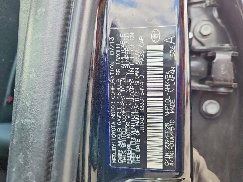 Aukcja sprzedaży 2013 Toyota Prius C, vin: JTDKDTB33D1549410, numer aukcji: 54547556