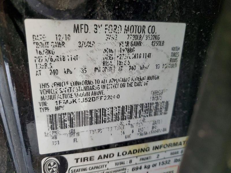 2011 Ford Expedition მანქანა იყიდება აუქციონზე, vin: 1FMJK1J52BEF22600, აუქციონის ნომერი: 53037076