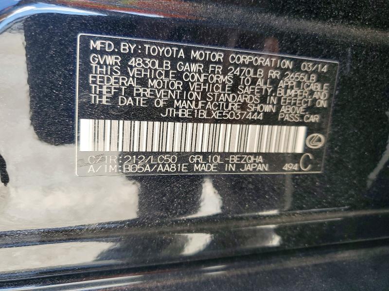 Продаж на аукціоні авто 2014 Lexus Gs, vin: JTHBE1BLXE5037444, номер лоту: 51445546