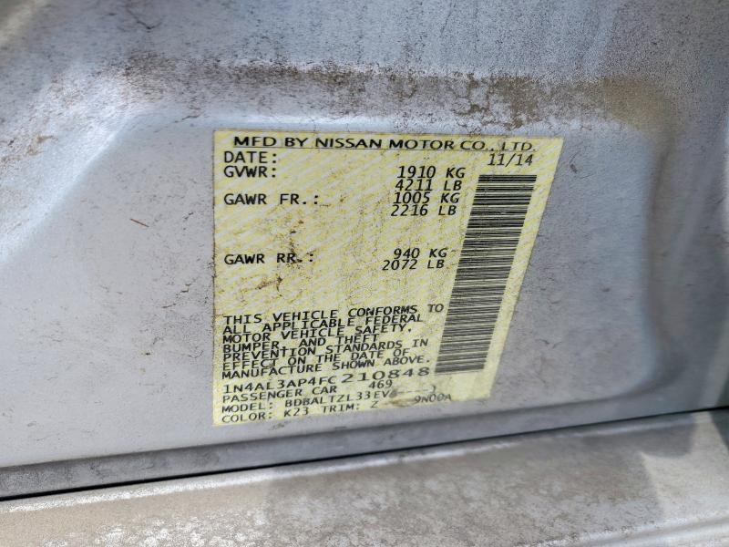 Aukcja sprzedaży 2015 Nissan Altima, vin: 1N4AL3AP4FC210848, numer aukcji: 54978096