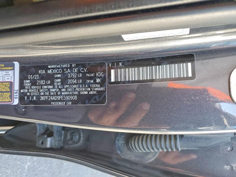 2023 Kia Forte მანქანა იყიდება აუქციონზე, vin: 3KPF24AD9PE590908, აუქციონის ნომერი: 52603016