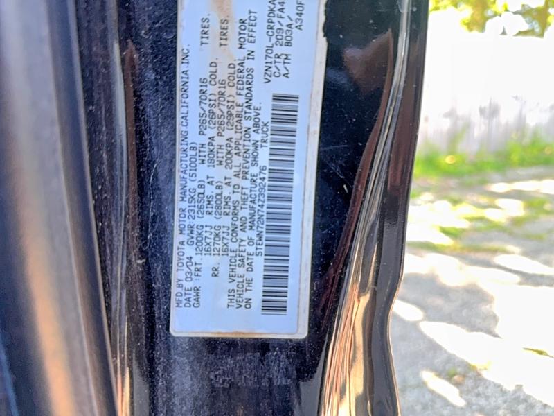 53915166 :رقم المزاد ، 5TEWN72N74Z392476 vin ، 2004 Toyota Tacoma مزاد بيع