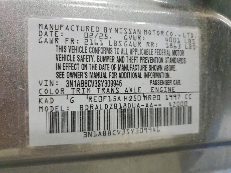 Продаж на аукціоні авто 2025 Nissan Sentra, vin: 3N1AB8CV3SY309946, номер лоту: 55055066