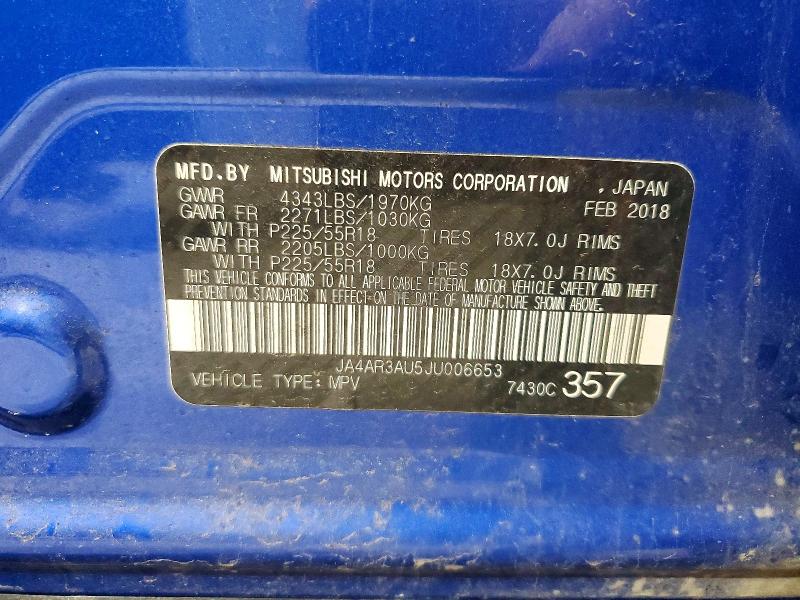 Aukcja sprzedaży 2018 Mitsubishi Outlander Sport, vin: JA4AR3AU5JU006653, numer aukcji: 54275736