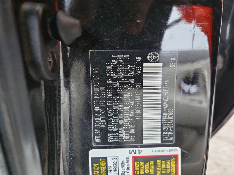 Aukcja sprzedaży 2011 Toyota Camry, vin: 4T1BF3EK8BU181133, numer aukcji: 54456026