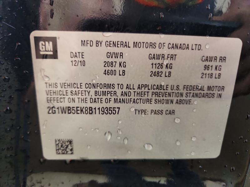 Aukcja sprzedaży 2011 Chevrolet Impala, vin: 2G1WB5EK8B1193557, numer aukcji: 54085296