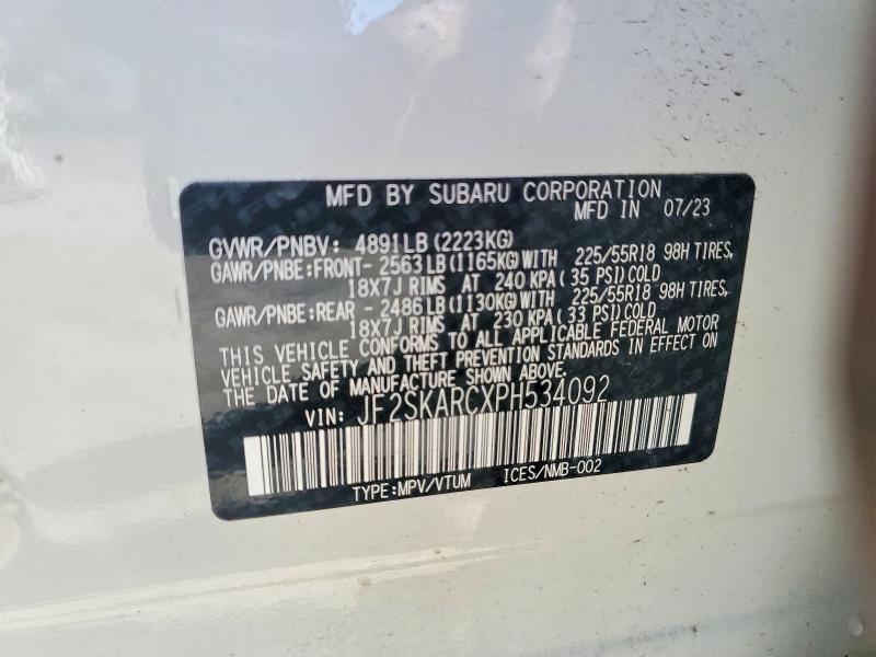 Aukcja sprzedaży 2023 Subaru Forester, vin: JF2SKARCXPH534092, numer aukcji: 52729876