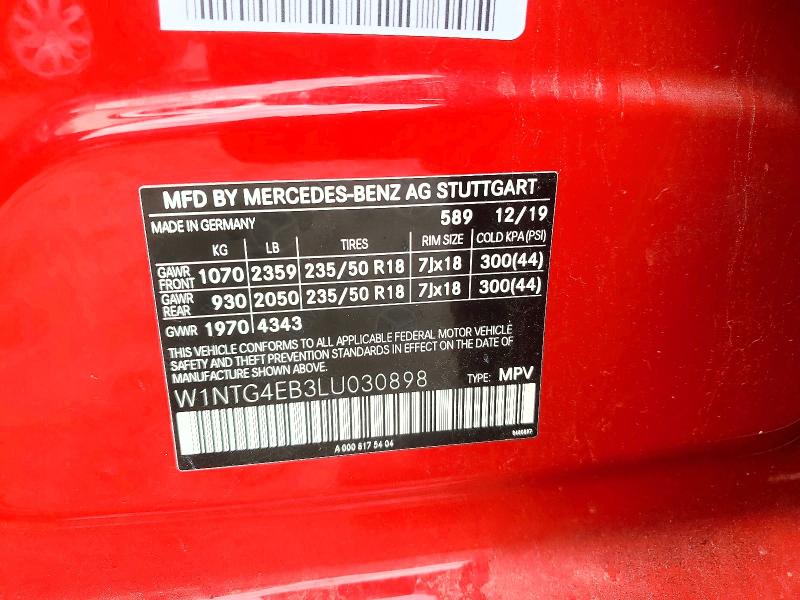Продажа на аукционе авто 2020 Mercedes-benz Gla, vin: W1NTG4EB3LU030898, номер лота: 55161506