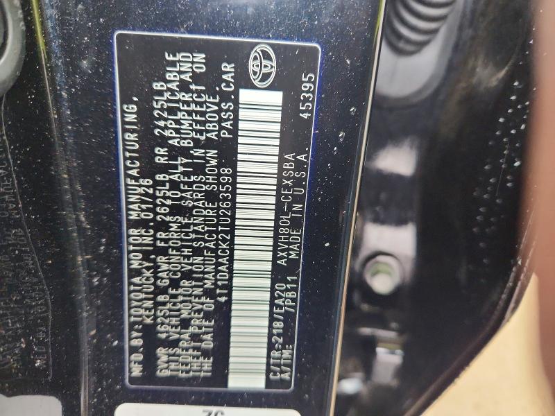 Aukcja sprzedaży 2026 Toyota Camry, vin: 4T1DAACK2TU263598, numer aukcji: 53525326