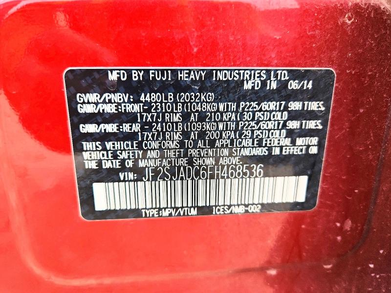 Aukcja sprzedaży 2015 Subaru Forester, vin: JF2SJADC6FH468536, numer aukcji: 51202866