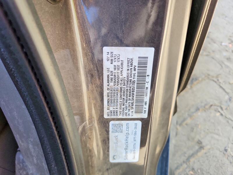 Продажа на аукционе авто 2015 Honda Odyssey, vin: 5FNRL5H49FB051705, номер лота: 52067926