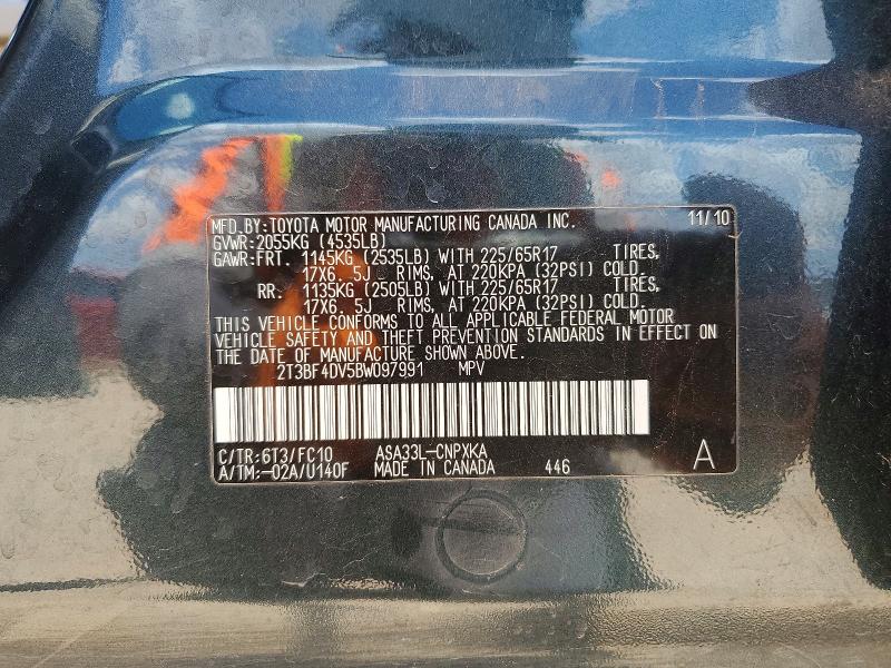 Продаж на аукціоні авто 2011 Toyota Rav4, vin: 2T3BF4DV5BW097991, номер лоту: 48590286