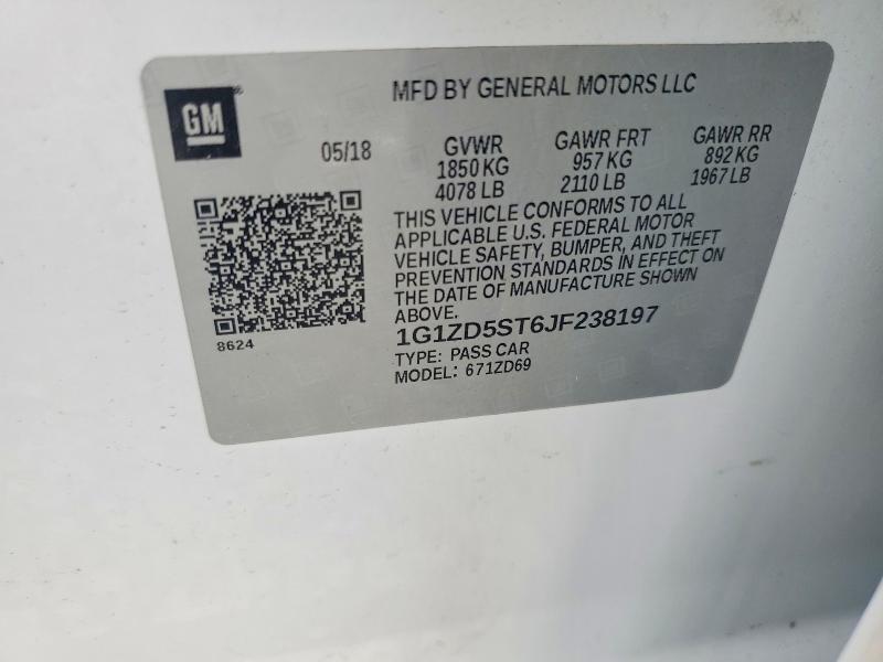 2018 Chevrolet Malibu მანქანა იყიდება აუქციონზე, vin: 1G1ZD5ST6JF238197, აუქციონის ნომერი: 55040416
