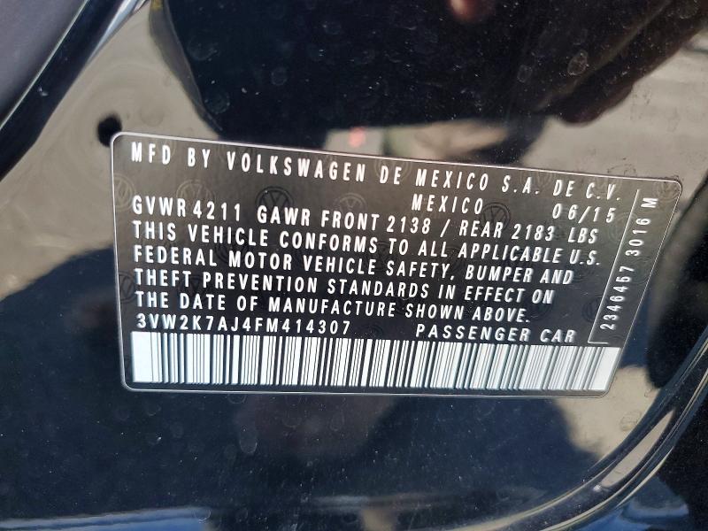 Продажа на аукционе авто 2015 Volkswagen Jetta, vin: 3VW2K7AJ4FM414307, номер лота: 54112036