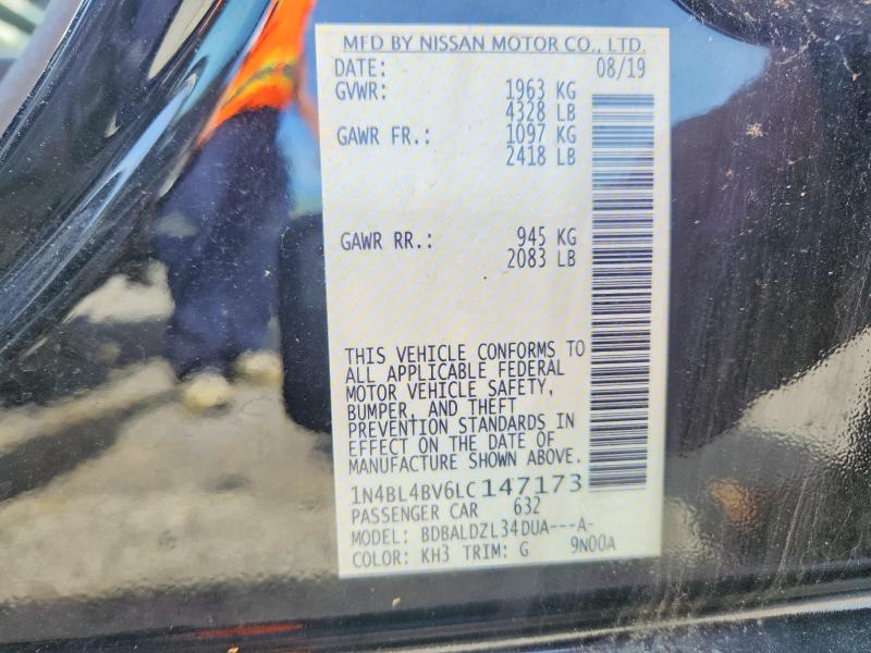 Продажа на аукционе авто 2020 Nissan Altima, vin: 1N4BL4BV6LC147173, номер лота: 52835416